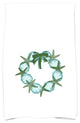 SS Wreath Holiday Geometric Print Kitchen Towel, Green
