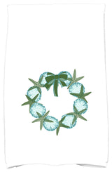 SS Wreath Holiday Geometric Print Kitchen Towel, Green