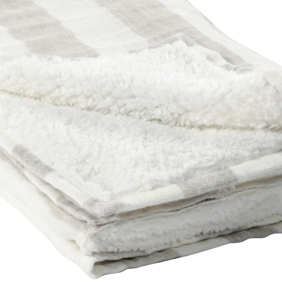 Ally 100% Linen 50"x70" Throw Blanket in Ivory By Kosas Home