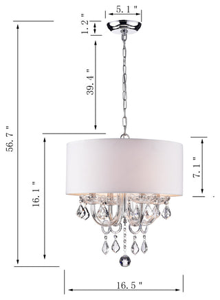 Anona 4-Light White Drum Chandelier