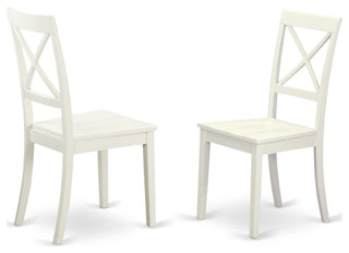 Dining Set 5 Pc- 4 Chairs, Table, Linen White Chair Seat, Linen White Frame.