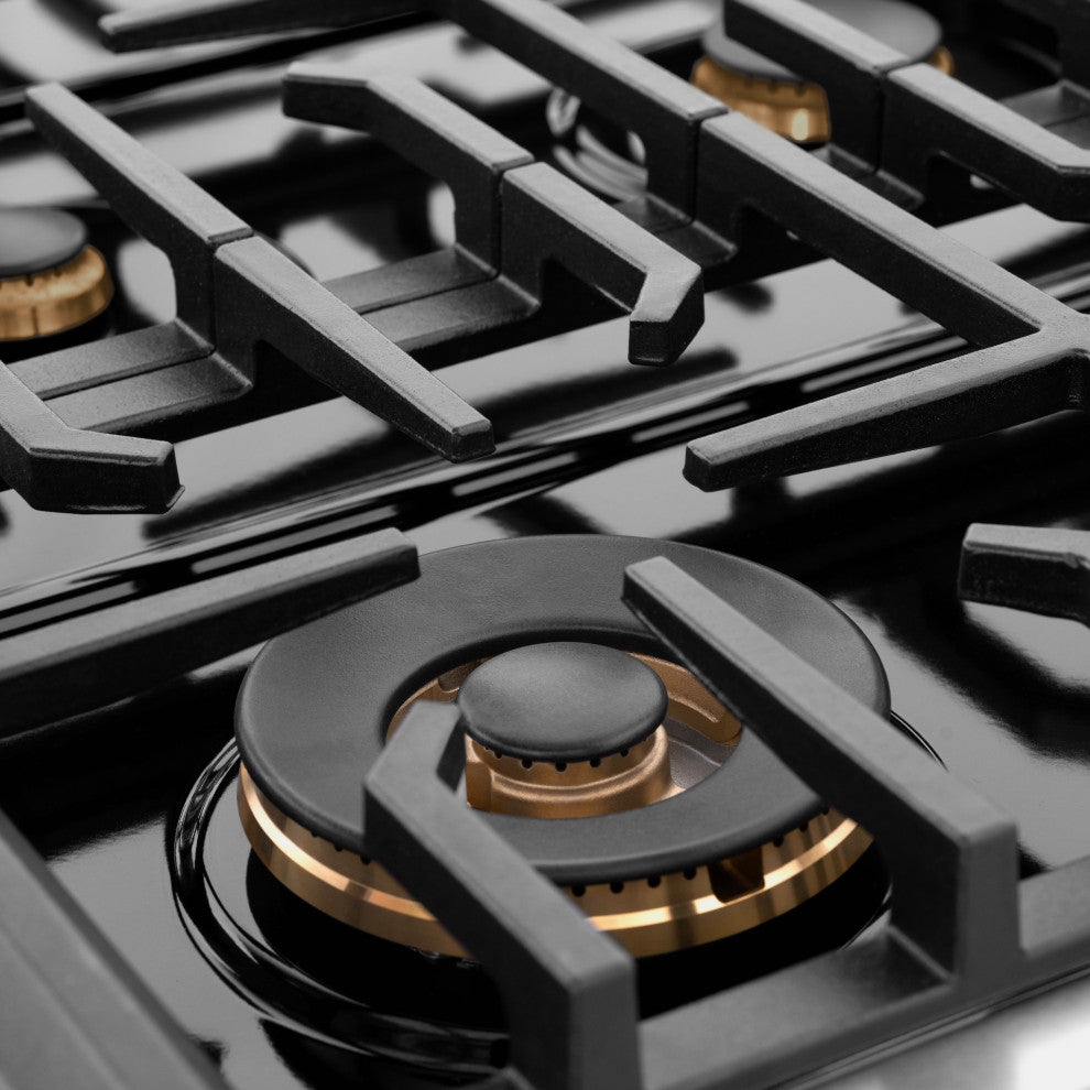 ZLINE 48" Gas Range, Stainless Steel With Champagne Bronze SGRZ-48-CB