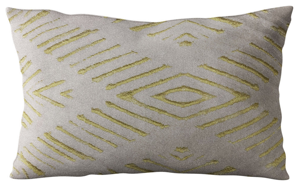 Plutus Yellow Hypno Abstract Luxury Throw Pillow, 20"x36"