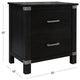 Declan Two Drawer Nightstand, Black