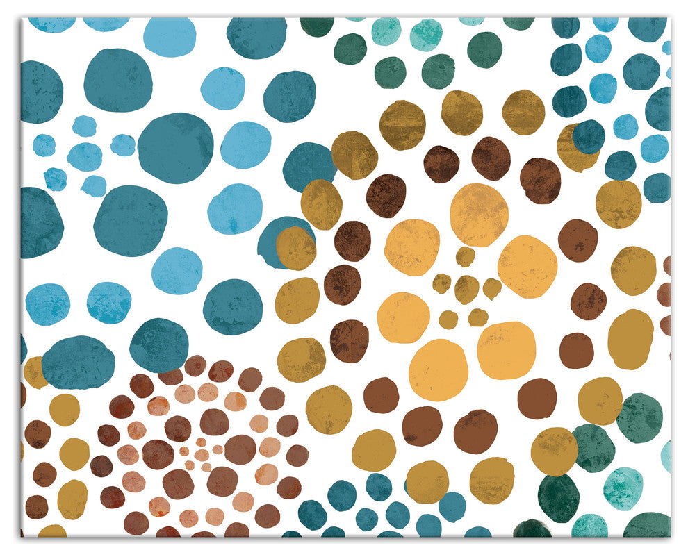 Colorful Floral Dots 24x30 Canvas Wall Art