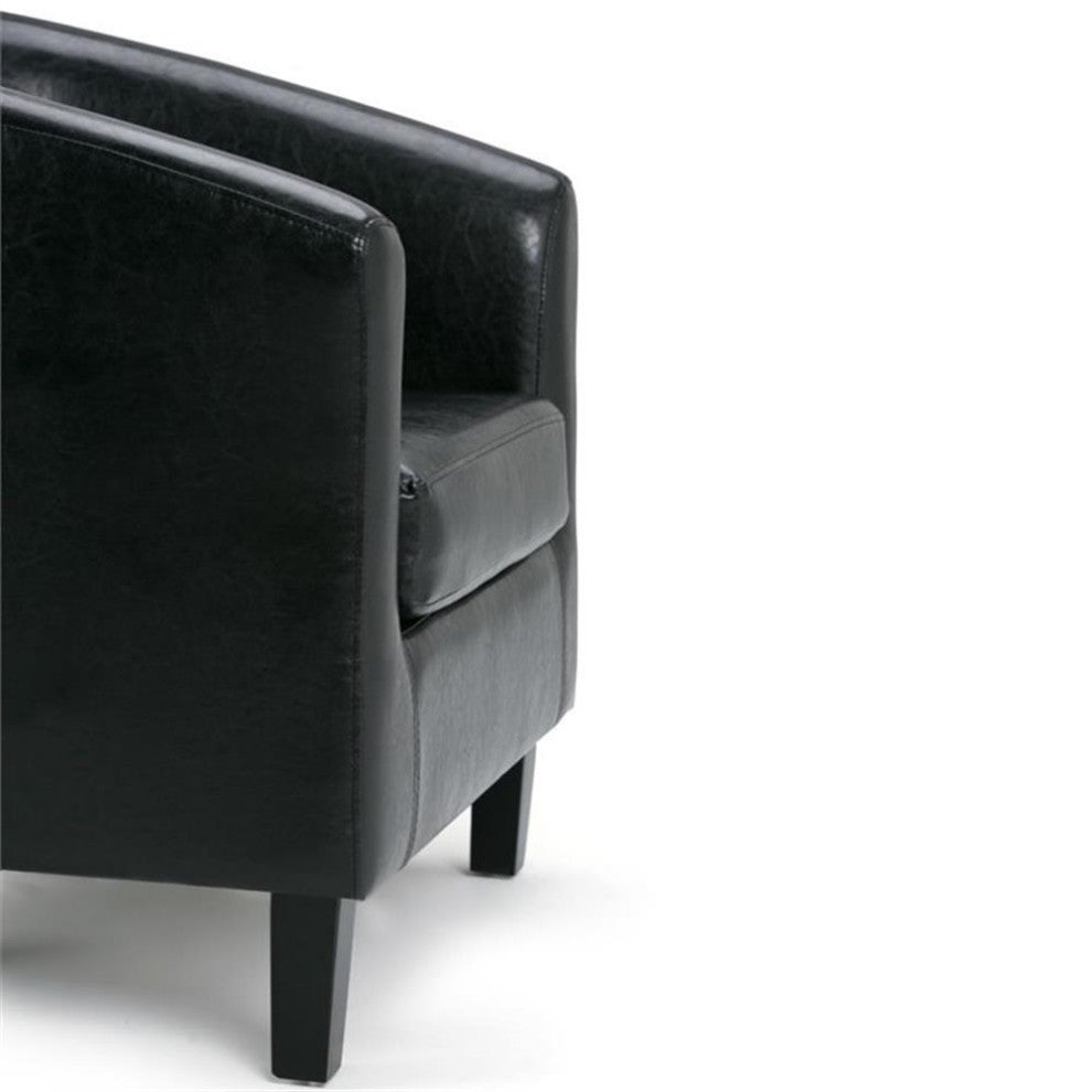 Austin 30 Inch Wide Contemporary Tub Chair In Black Faux Leather