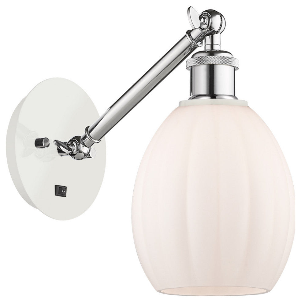 Innovations 317-1W-WPC-G81-LED 1-Light Sconce, White and Polished Chrome