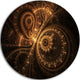 Green Fractal Flower In Dark, Floral Digital Round Metal Wall Art, 38"