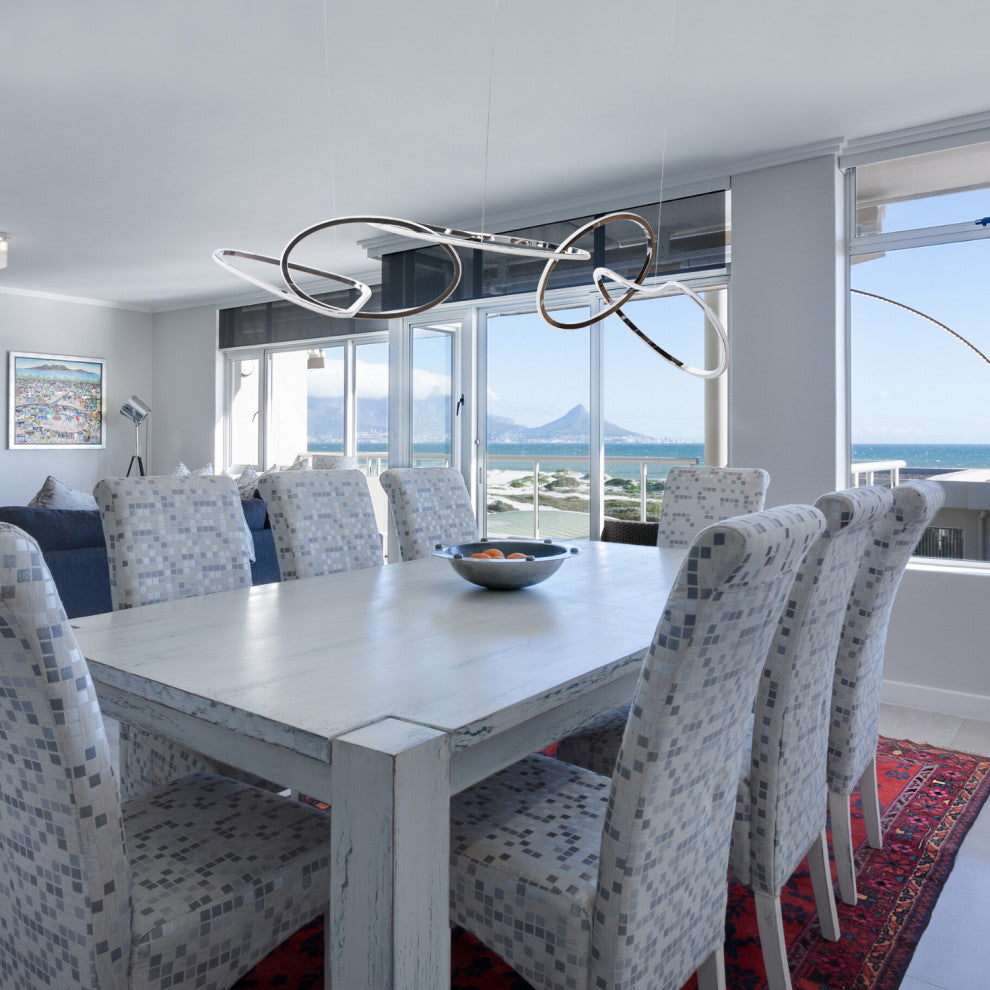 Seoul Integrated LED Dimmable Hoops Chandelier, Chrome, Without Smart Dimmer