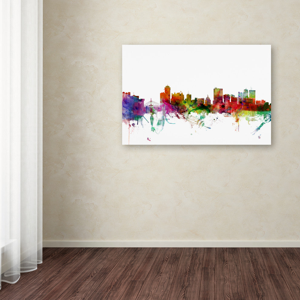 'Winnipeg, Canada Skyline' Canvas Art by Michael Tompsett
