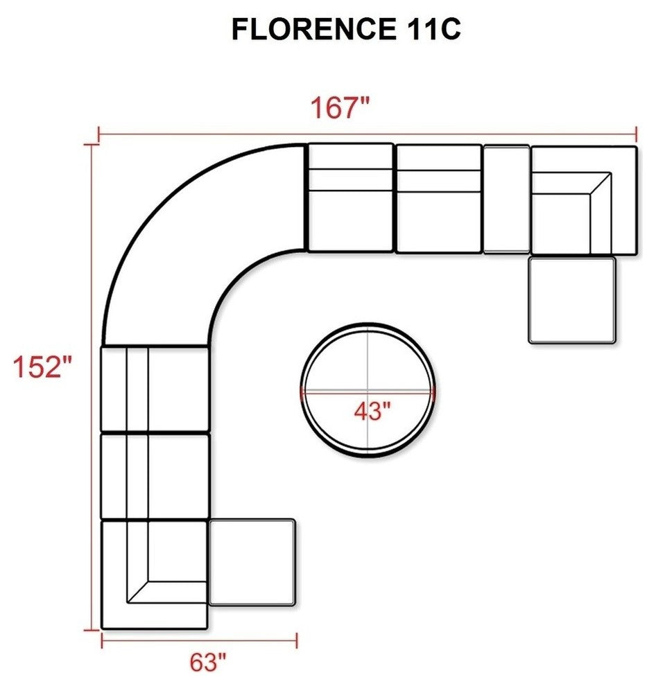Florence 11 Piece Outdoor Wicker Patio Furniture Set 11c