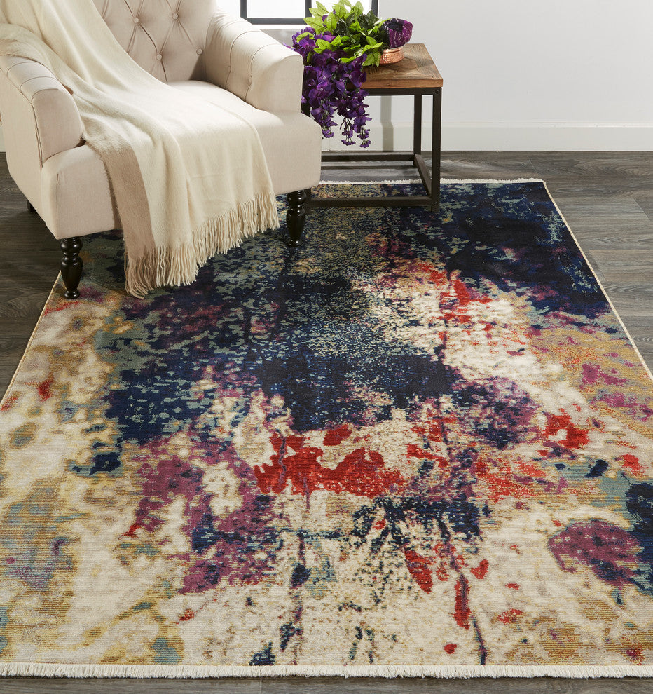 Weave & Wander Tessina Rug, Blue/Multi, 9'6"x12'7"