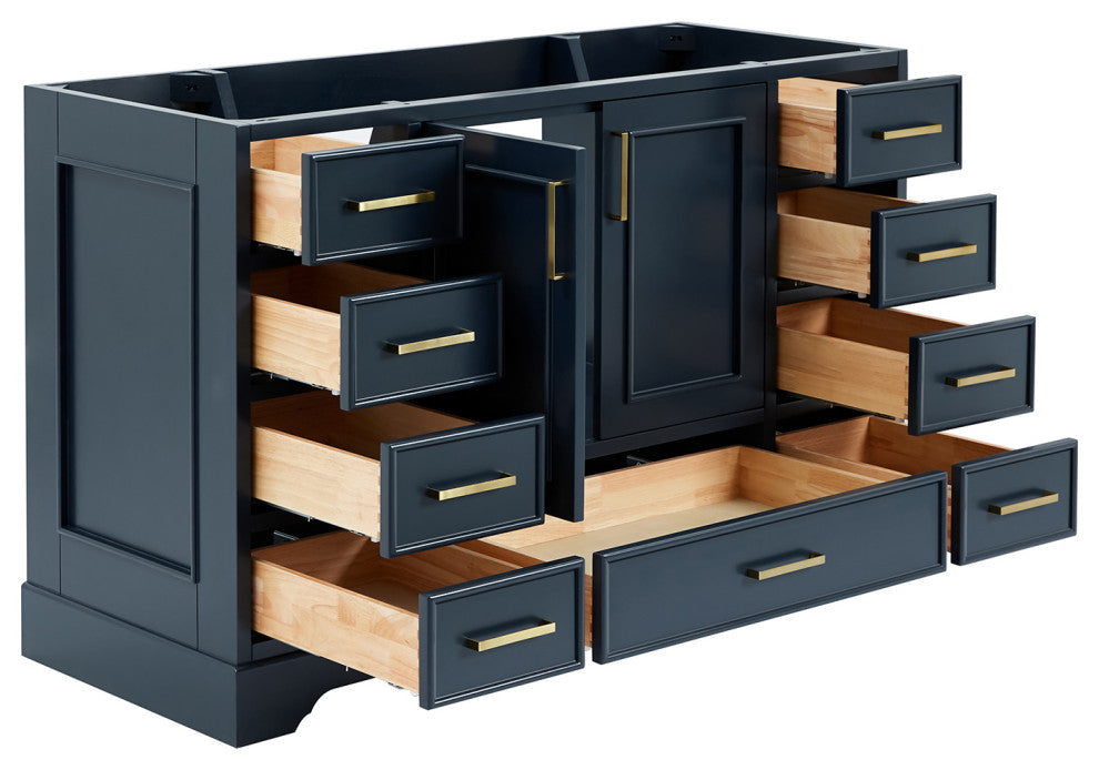 Ariel Stafford 54" Single Sink Bathroom Vanity Base, Midnight Blue