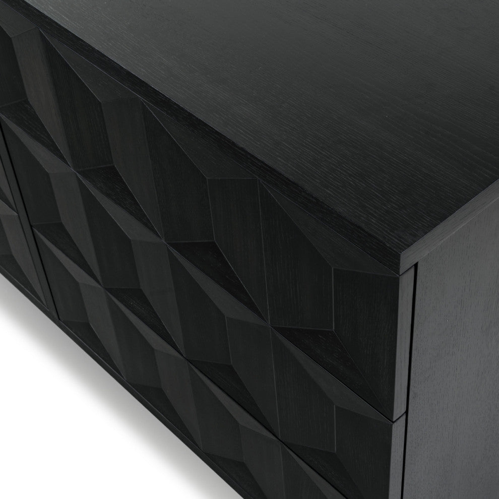 Safavieh Couture Deziree Wood 6 Drawer Dresser, Black