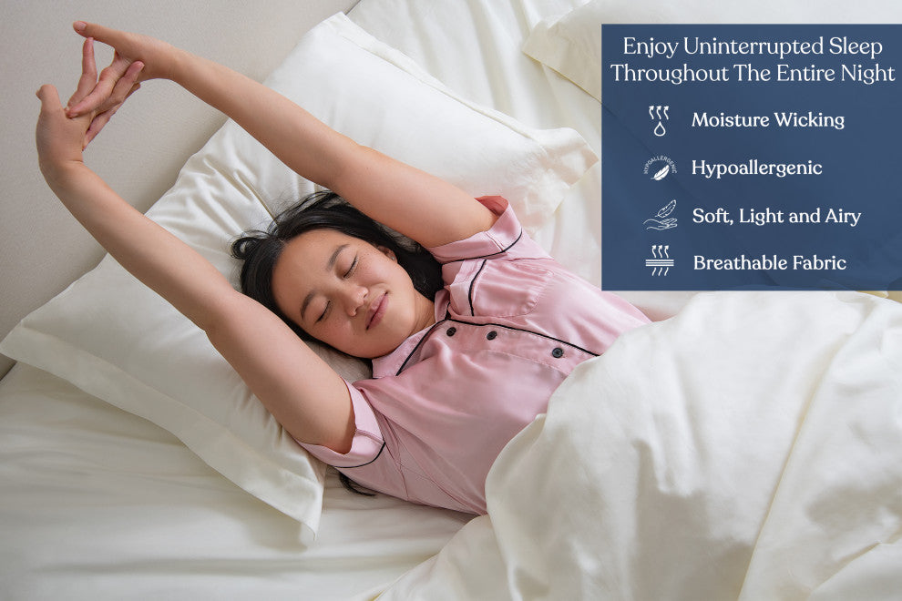 Delara GOTS Certified 100% Organic Cotton Flat Sheet 400TC, Ivory, King, 108"x105"