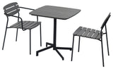 Kalmar Outdoor Table, Dark Gray With Column and Base, Black