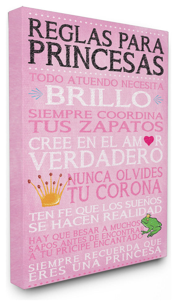 "Spanish Princess Rules Typog" Oversized Stretched Canvas Wall Art