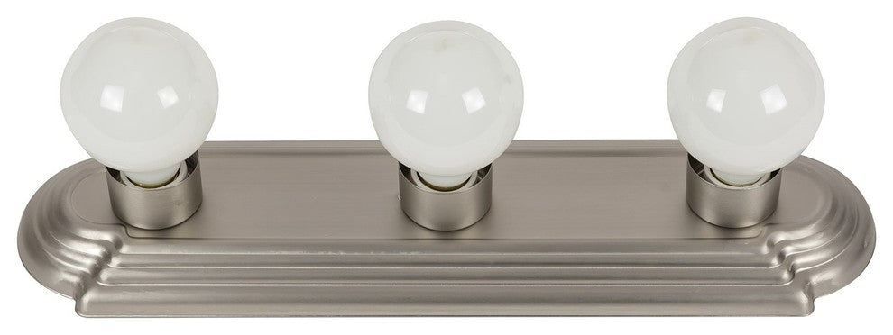 3 Lamp Vanity Globe Fixture Brushed Nickel