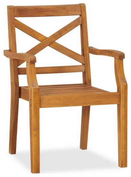 9-Piece Outdoor Teak Dining Set: 94" Rectangle Table, 8 Grand Stacking Arm Chair