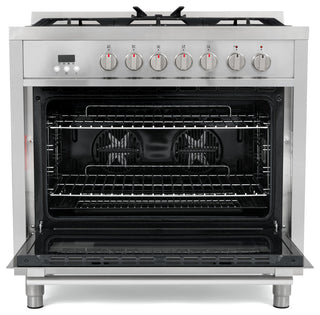 36 in. Stellar Collection 3.8 cu. ft. Dual Fuel Range, 5 Burner, Convection Oven