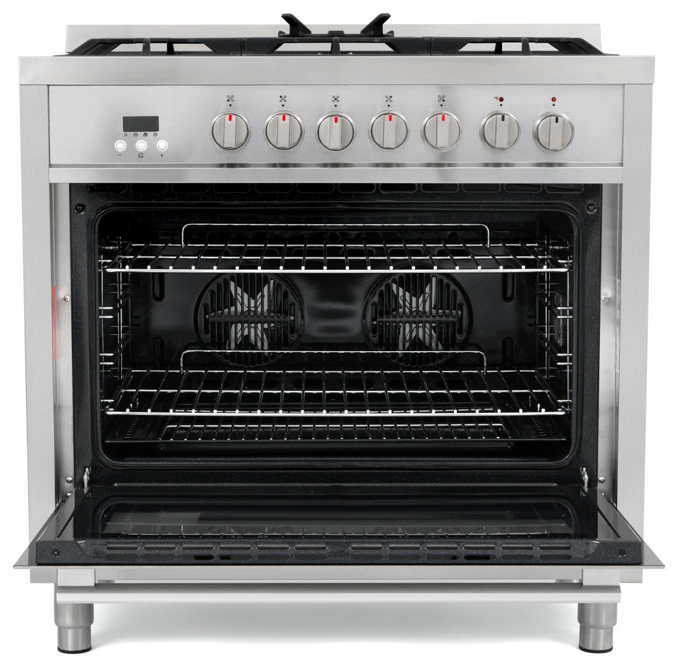 36 in. Stellar Collection 3.8 cu. ft. Dual Fuel Range, 5 Burner, Convection Oven