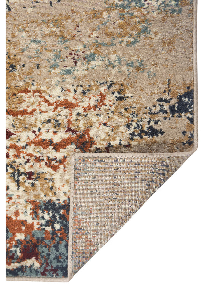 Athinai Bastia Orange Abstract Area Rug, 7'9"x9'9"
