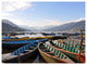Colorful Boats Pokhara Lake, Boat Canvas Art Print, 40"x30"