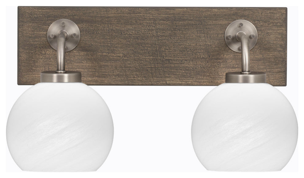 Oxbridge, Bath Bar, Graphite & Painted Distressed Metal, 5.75" White Marble