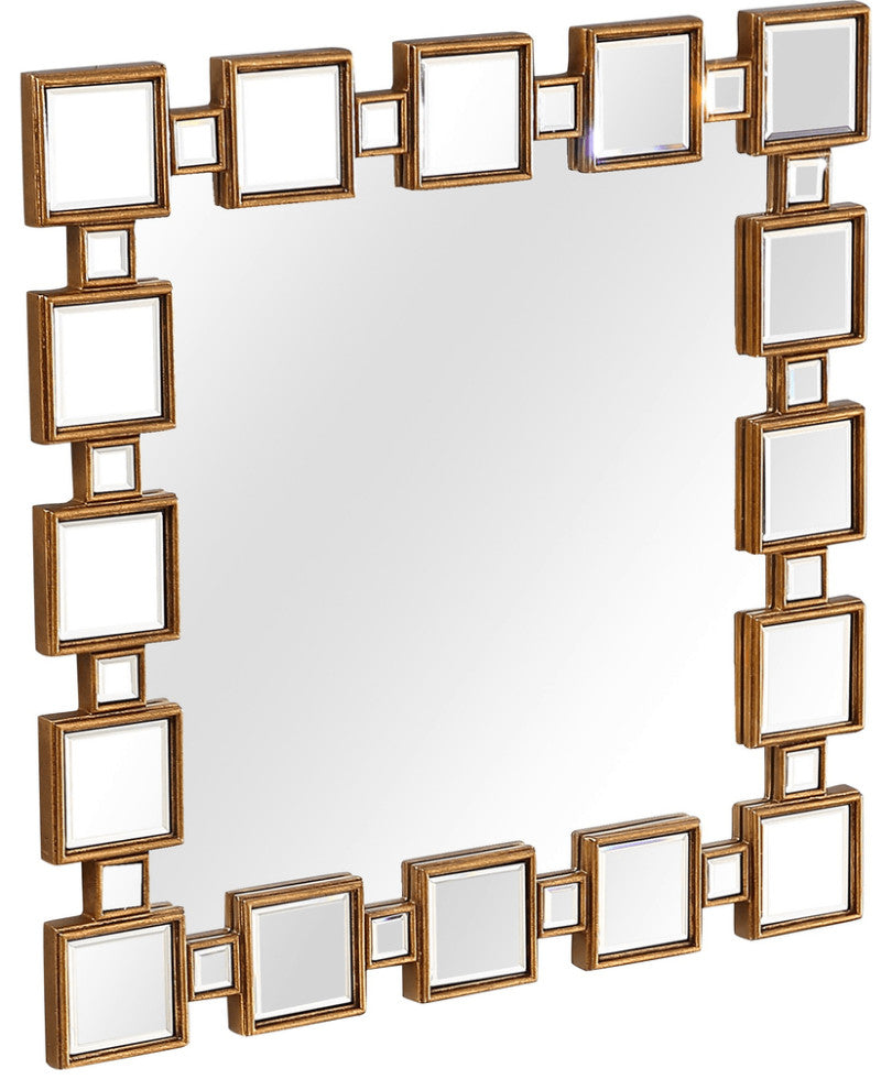 Gold Square Accent Mirror