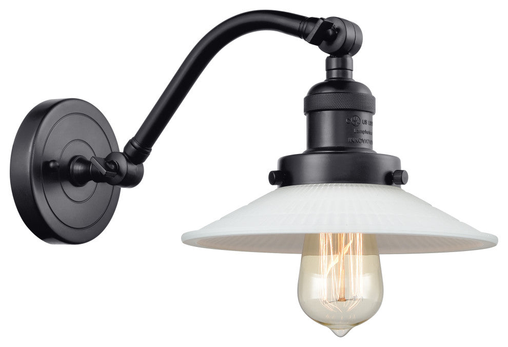 INNOVATIONS LIGHTING 515-1W-BK-G1-LED Halophane 1 Light Sconce