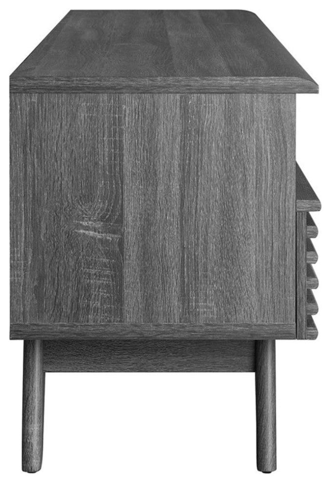 Modway Render Particleboard and Laminate TV Stand for TVs up to 66" in Charcoal