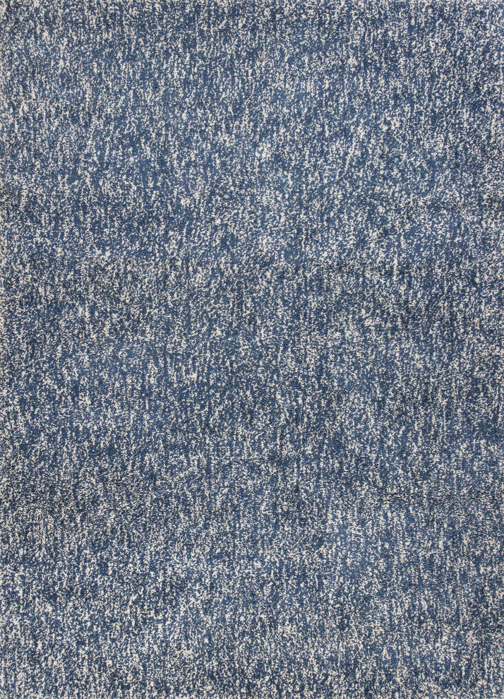 HomeRoots 8' x 11' 'Indigo and Ivory Heather Shag Area Rug