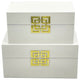 Painting Jewelry Box Set, White With Gold Clasp