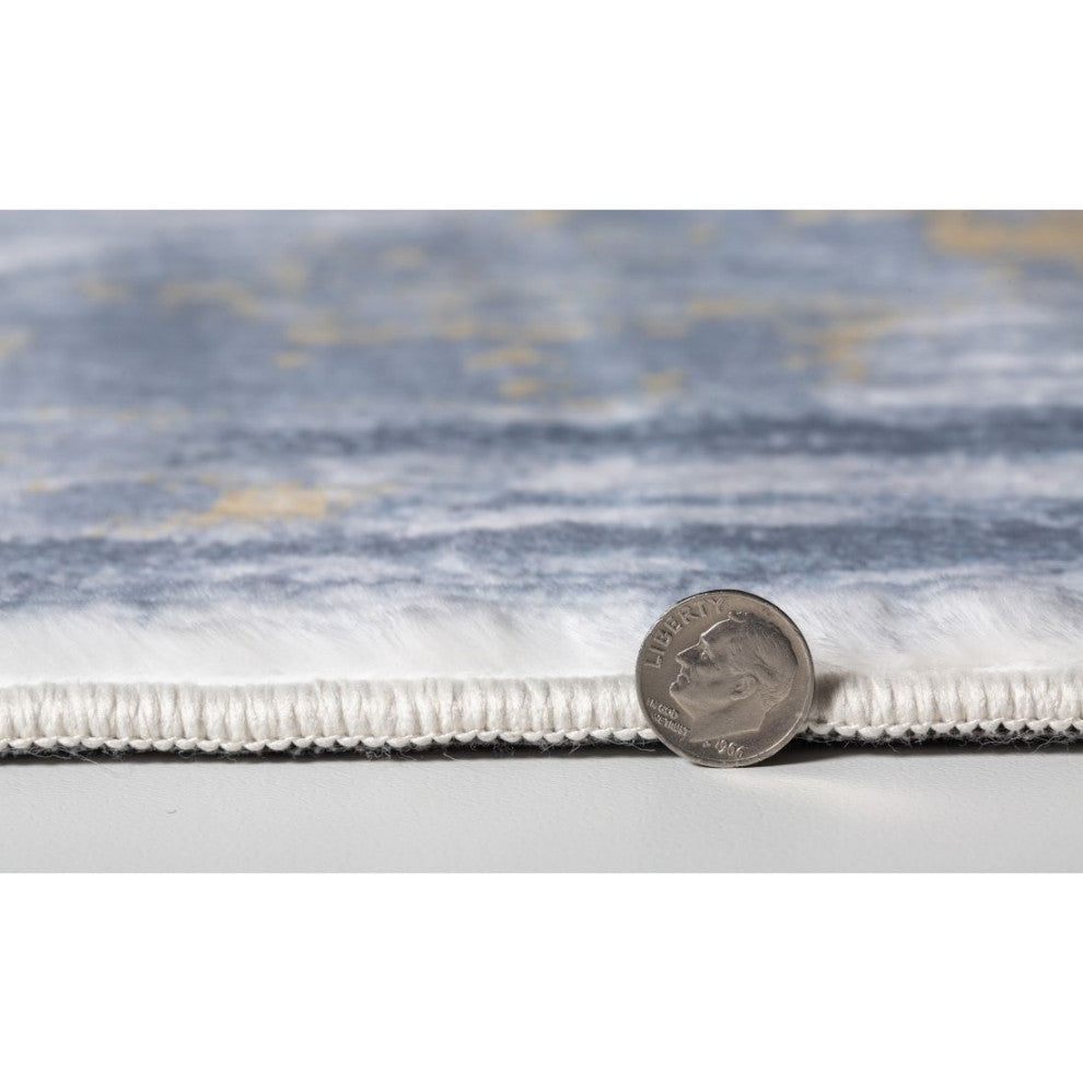 KAS Roxy 2809 Gray/Gold Palette Area Rug, 2'x7' Runner