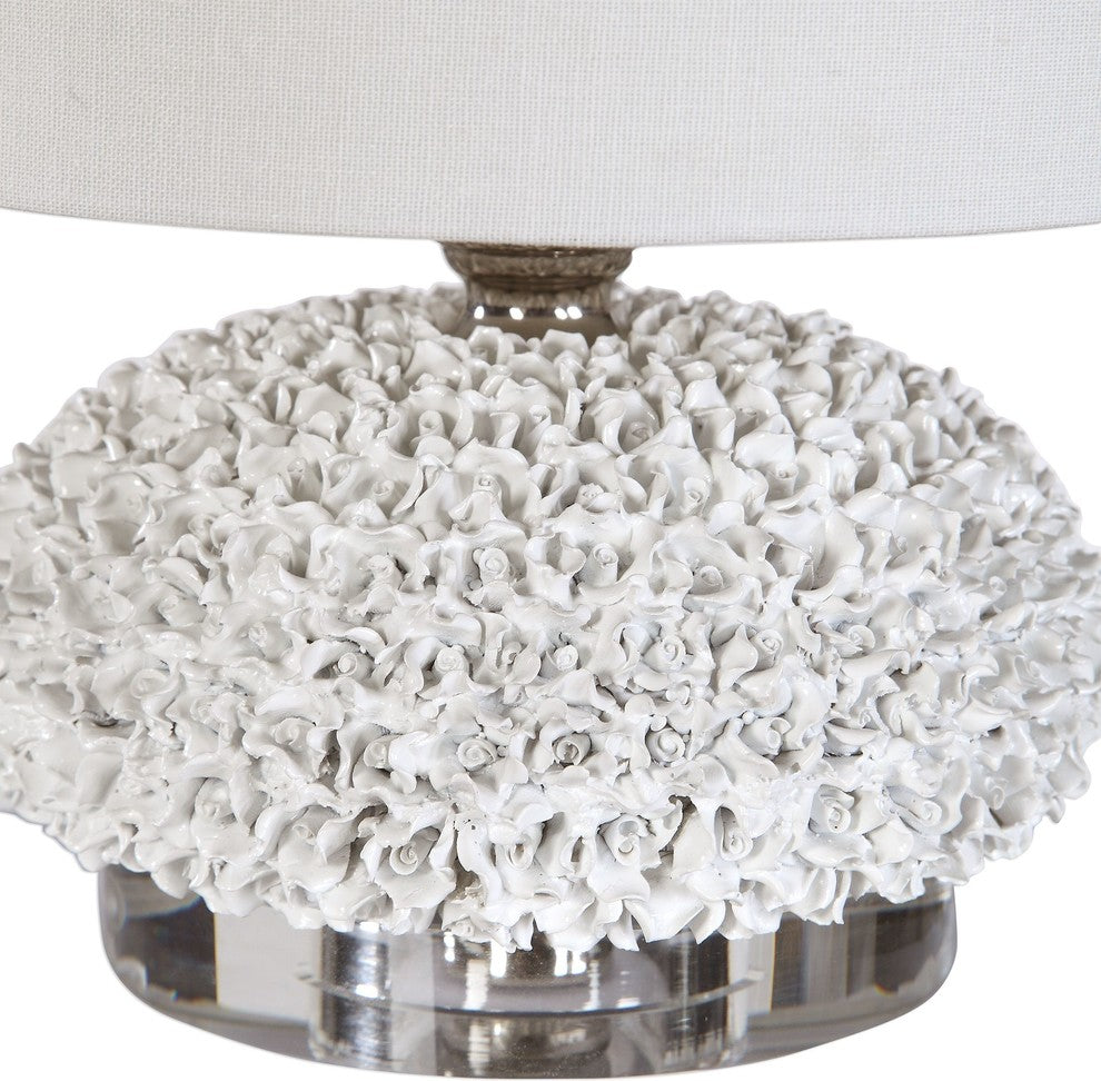 Uttermost Dellen White Floral Buffet Lamp