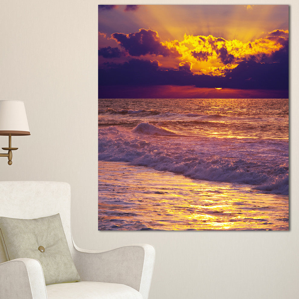 Clouds in Bright Sunshine At Sunset, Oversized Landscape Canvas Art, 30"x40"