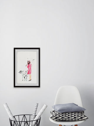 "Dog Walking" Framed Painting Print, 20"x30"