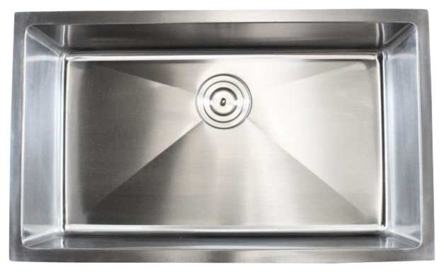 Stainless Steel Undermount Single Bowl Kitchen Sink - 16 Gauge, 32"