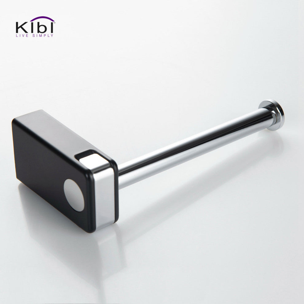 Artis Bathroom Hardware Accessory Tissue Holder With Hook, Chrome Black