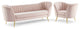 Opportunity Performance Velvet Sofa and Armchair Set Pink