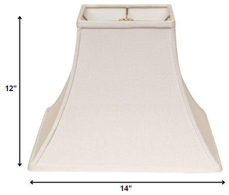 14" White Premium Square Bell Slanted No Slub Lampshade