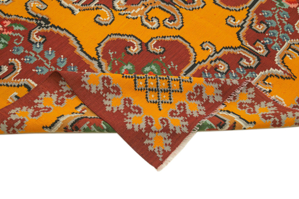 Rug N Carpet - Handmade Moldovan 6' 4'' x 9' 0'' Vintage Floral Kilim Rug