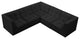 Relax Velvet Upholstered 5-Piece L-Shaped Modular Sectional, Black