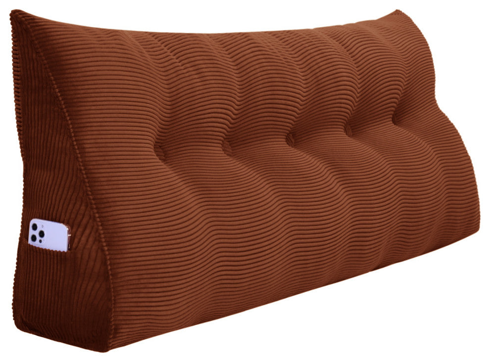 WOWMAX Wedge Pillow, Headboard Cushion Backrest Coffee, 59x20x8