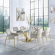 ACME Barnard Side Chair, Set of 2, Gray Velvet and Mirrored Gold