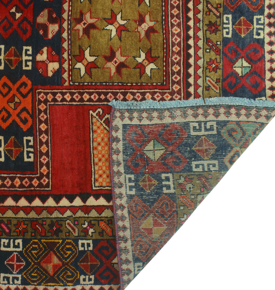 Fine Vintage Distressed Kenia Red/Charcoal Runner, 4'11x10'8