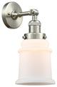 Canton 1-Light Sconce, Brushed Satin Nickel, Matte White