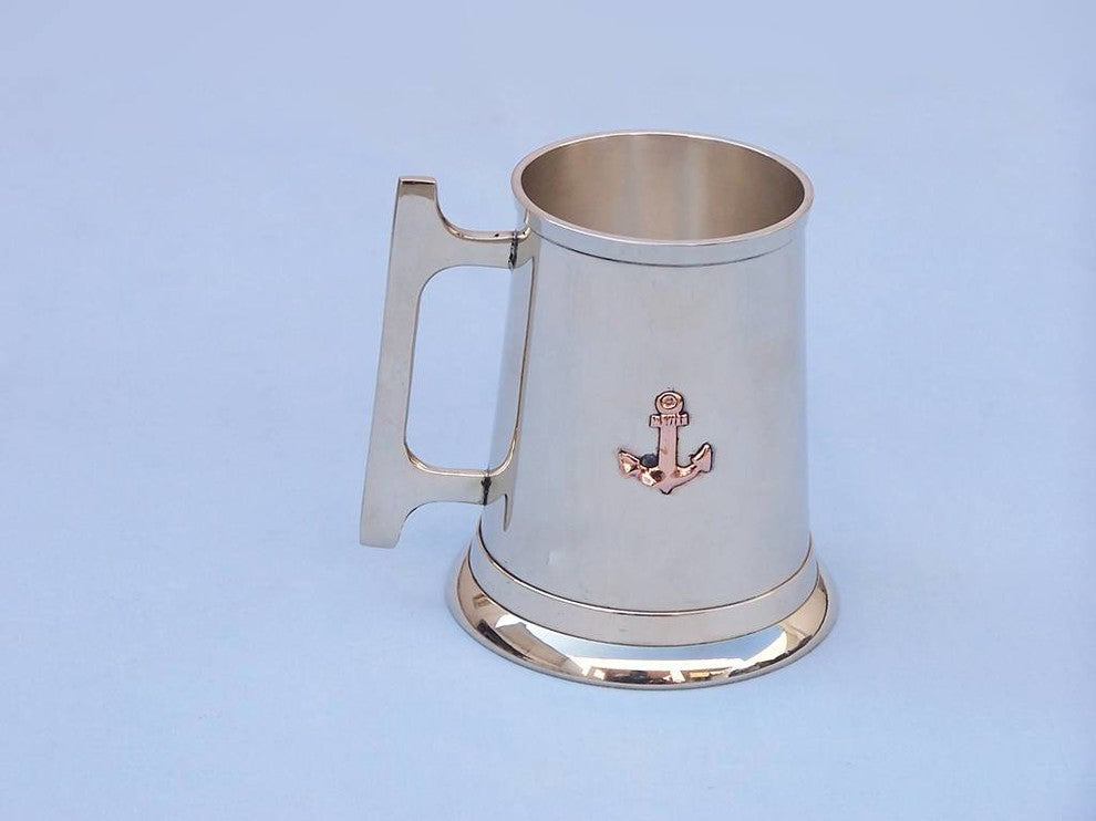 Nautical Brass Anchor Mug With Cleat Handle 5'', Nautical Barware