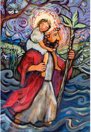 St Christopher Print Polyester Garden Flag