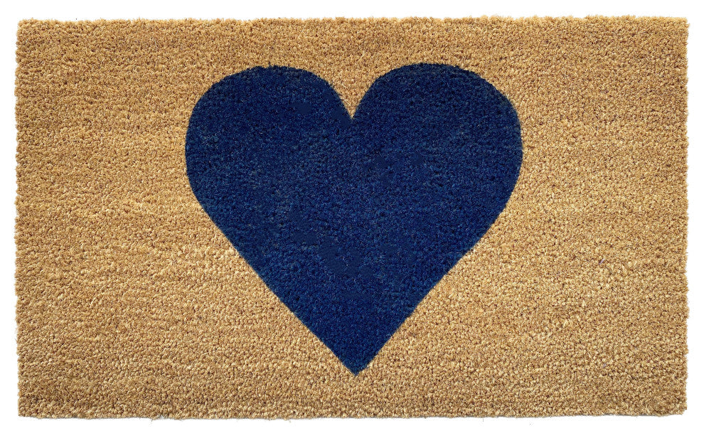 Calloway Mills Dark Blue Heart Doormat, 24x48